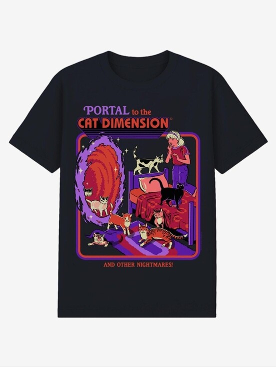 Steven Rhodes Other - Portal to the Cat Dimension Graphic Tee - Black